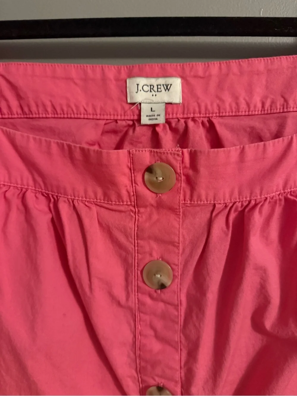 J. Crew Bright Pink Square-Neck Button Front Blouse